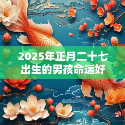 2025年正月二十七出生的男孩命运好吗五行缺水男孩名字