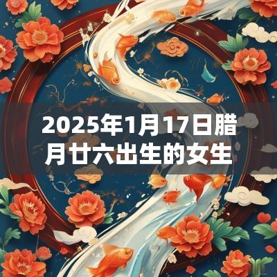 2025年1月17日腊月廿六出生的女生以八字出众的名字