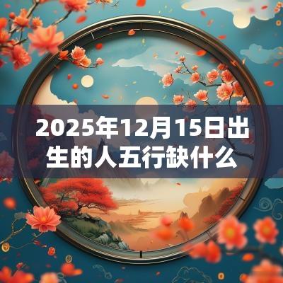 2025年12月15日出生的人五行缺什么补土的名字推荐