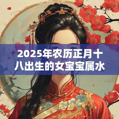 2025年农历正月十八出生的女宝宝属水取名高分名字建议