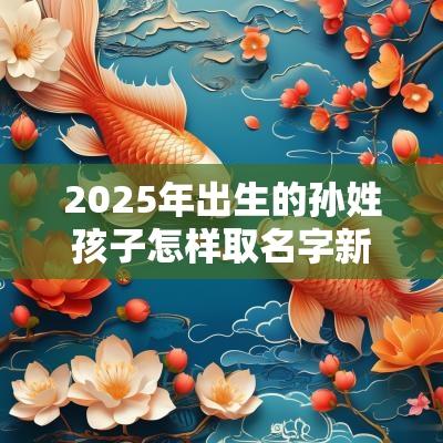 2025年出生的孙姓孩子怎样取名字新颖有寓意的宝宝名字