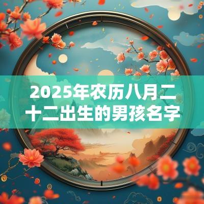2025年农历八月二十二出生的男孩名字五行缺火怎么取名