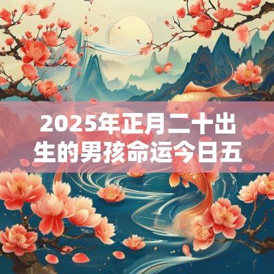 2025年正月二十出生的男孩命运今日五行缺水火周易取名