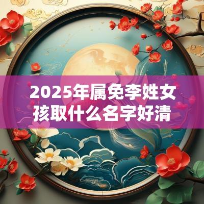 2025年属免李姓女孩取什么名字好清纯丽质的女宝宝取名