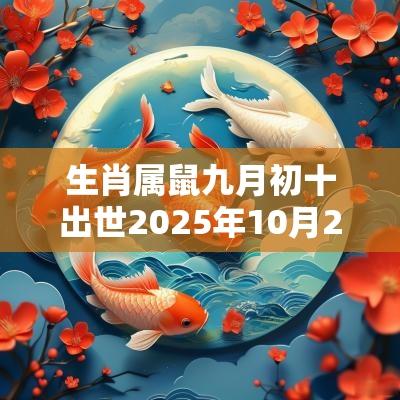 生肖属鼠九月初十出世2025年10月26日八字命理分析