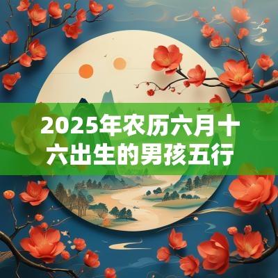 2025年农历六月十六出生的男孩五行八字解读缺金的名字