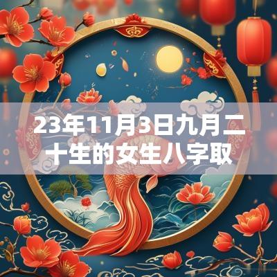 23年11月3日九月二十生的女生八字取名亭亭玉立的名字