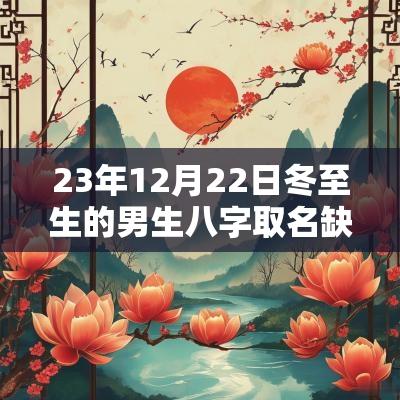 23年12月22日冬至生的男生八字取名缺金火土取名宝典