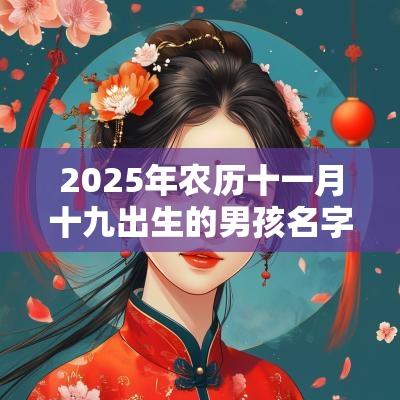 2025年农历十一月十九出生的男孩名字五行缺火免费取名