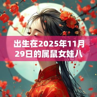 出生在2025年11月29日的属鼠女娃八字起名及美名分享
