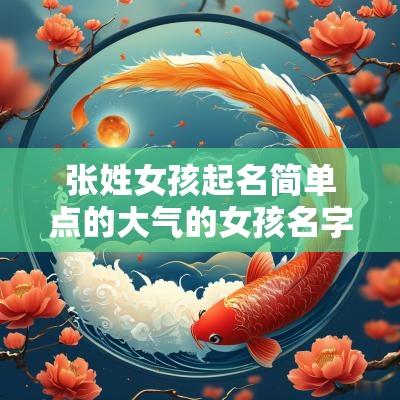 张姓女孩起名简单点的大气的女孩名字免费自动取名100分