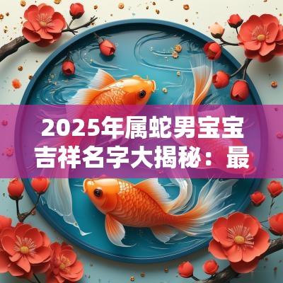 2025年属蛇男宝宝吉祥名字大揭秘：最火男孩名抢先看！