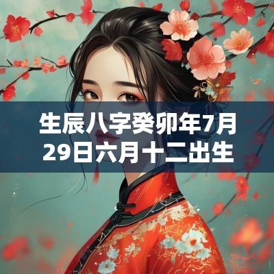 生辰八字癸卯年7月29日六月十二出生的女孩五行旺缺详解
