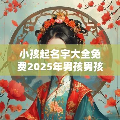 小孩起名字大全免费2025年男孩男孩名字简单大方洋气