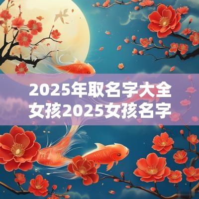 2025年取名字大全女孩2025女孩名字寓意好的名字