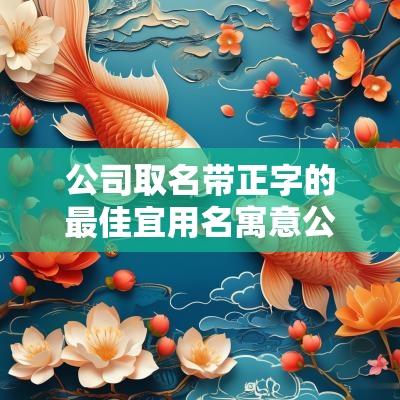 公司取名带正字的最佳宜用名寓意公司蒸蒸日上的取名技巧