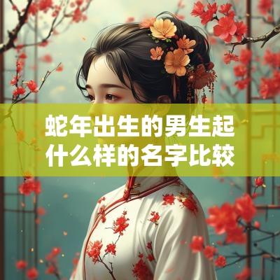 蛇年出生的男生起什么样的名字比较好福瑞的男宝宝取名