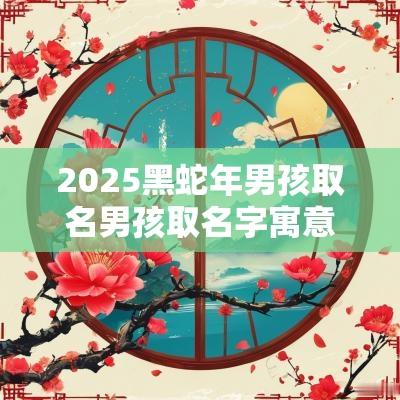 2025黑蛇年男孩取名男孩取名字寓意好的字2025年