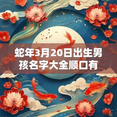 蛇年3月20日出生男孩名字大全顺口有寓意的男宝宝取名