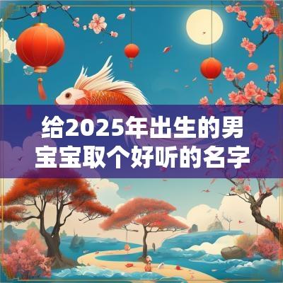 给2025年出生的男宝宝取个好听的名字（免费600个）