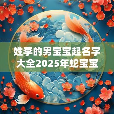 姓李的男宝宝起名字大全2025年蛇宝宝男孩两个字取名