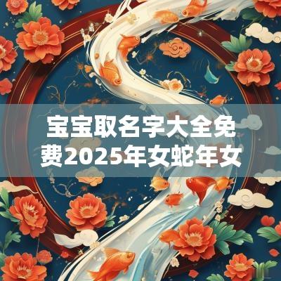 宝宝取名字大全免费2025年女蛇年女孩取什么名字好听