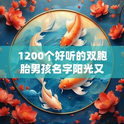 1200个好听的双胞胎男孩名字阳光又大气的男宝宝取名