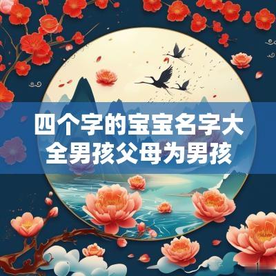四个字的宝宝名字大全男孩父母为男孩起名不再犹豫不决