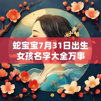 蛇宝宝7月31日出生女孩名字大全万事顺利的女宝宝取名