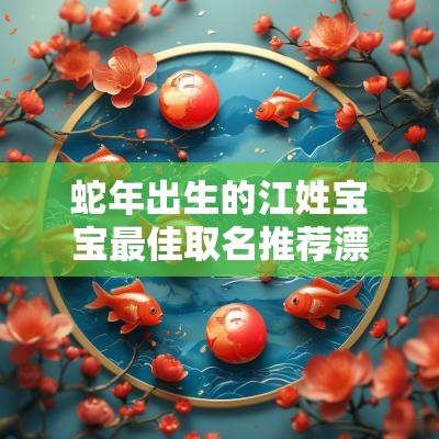蛇年出生的江姓宝宝最佳取名推荐漂亮有涵养的独特宝宝名字