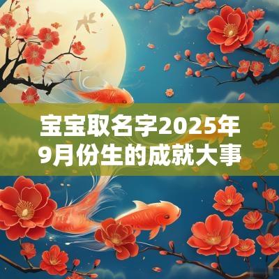 宝宝取名字2025年9月份生的成就大事的宝宝起名大全