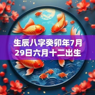 生辰八字癸卯年7月29日六月十二出生的男孩五行旺缺详解