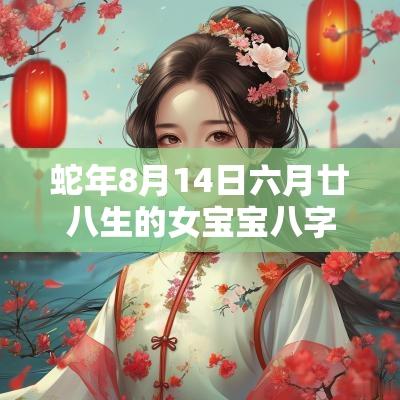 蛇年8月14日六月廿八生的女宝宝八字取名落落大方的名字