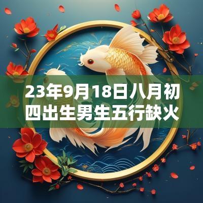 23年9月18日八月初四出生男生五行缺火今日取名宝典