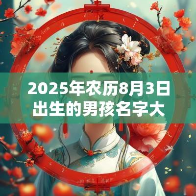 2025年农历8月3日出生的男孩名字大全宝宝的好名字