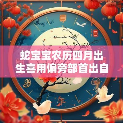 蛇宝宝农历四月出生喜用偏旁部首出自诗词典故的男孩名字