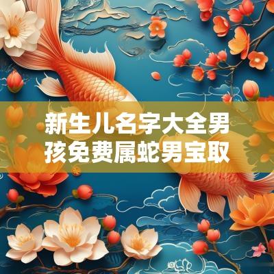 新生儿名字大全男孩免费属蛇男宝取名2025蛇宝宝免费