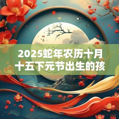 2025蛇年农历十月十五下元节出生的孩子怎样取名最好字
