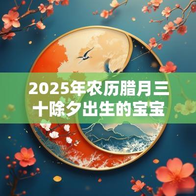 2025年农历腊月三十除夕出生的宝宝好吗取名最佳用字