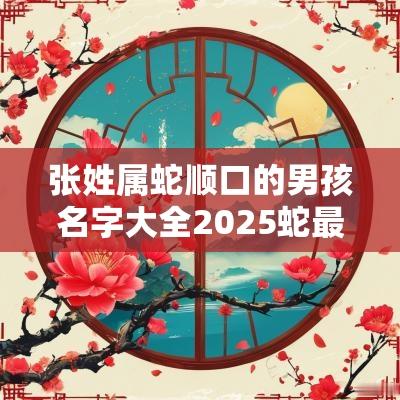 张姓属蛇顺口的男孩名字大全2025蛇最旺张姓男孩名字