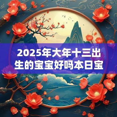 2025年大年十三出生的宝宝好吗本日宝宝八字算命取名 2025年大年十三出生的宝宝好吗本日宝宝八字算命取名