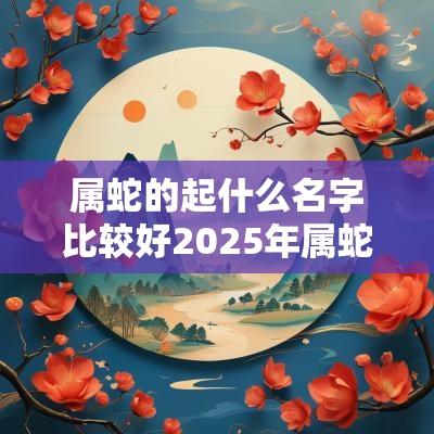 属蛇的起什么名字比较好2025年属蛇男宝宝取什么名字