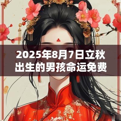 2025年8月7日立秋出生的男孩命运免费起名平衡五行