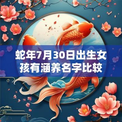 蛇年7月30日出生女孩有涵养名字比较洋气的女宝宝取名