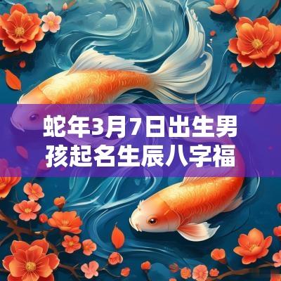 蛇年3月7日出生男孩起名生辰八字福禄双收的男宝宝名字