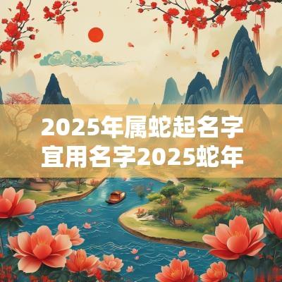 2025年属蛇起名字宜用名字2025蛇年宝宝名字大全