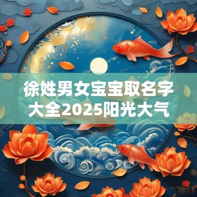 徐姓男女宝宝取名字大全2025阳光大气的新生儿起名