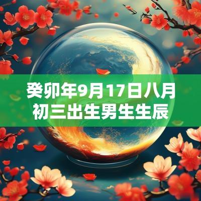 癸卯年9月17日八月初三出生男生生辰八字有内涵的名字