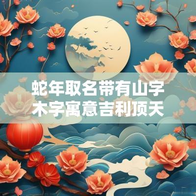 蛇年取名带有山字木字寓意吉利顶天立地的男孩名字字义分析