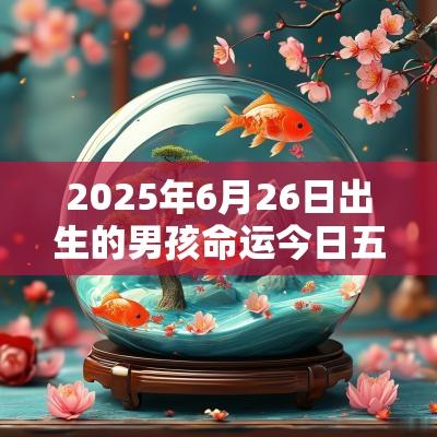2025年6月26日出生的男孩命运今日五行缺水取名字